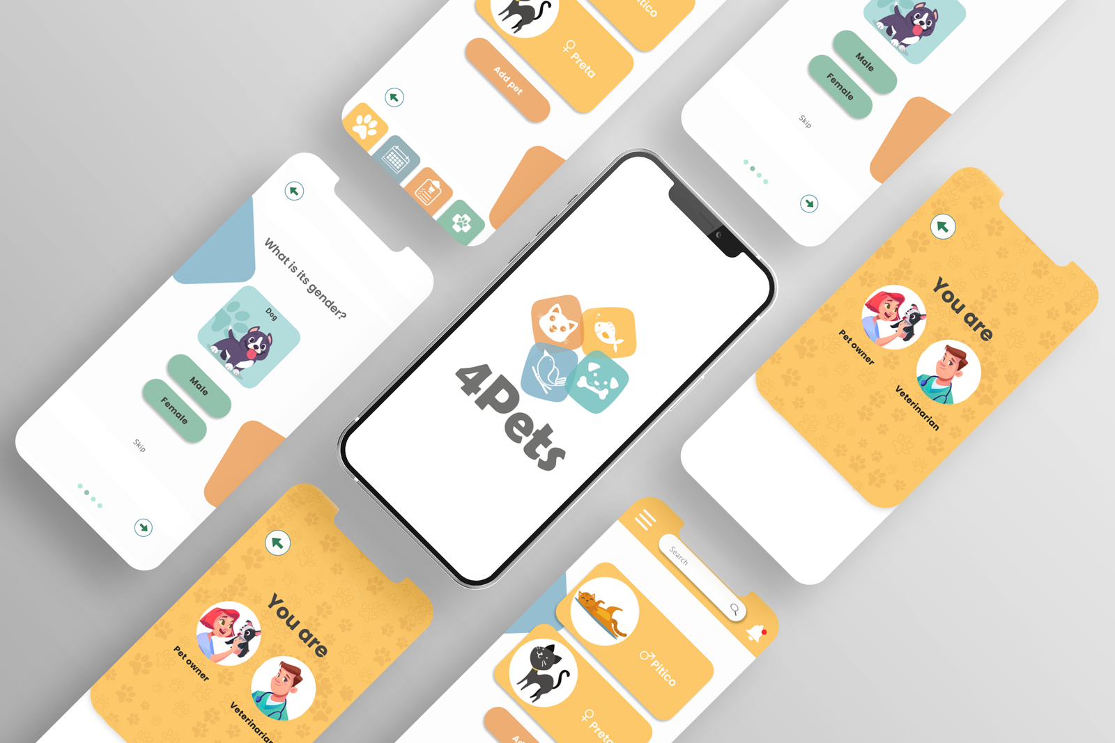 Wide mockup showcasing 4Pets features